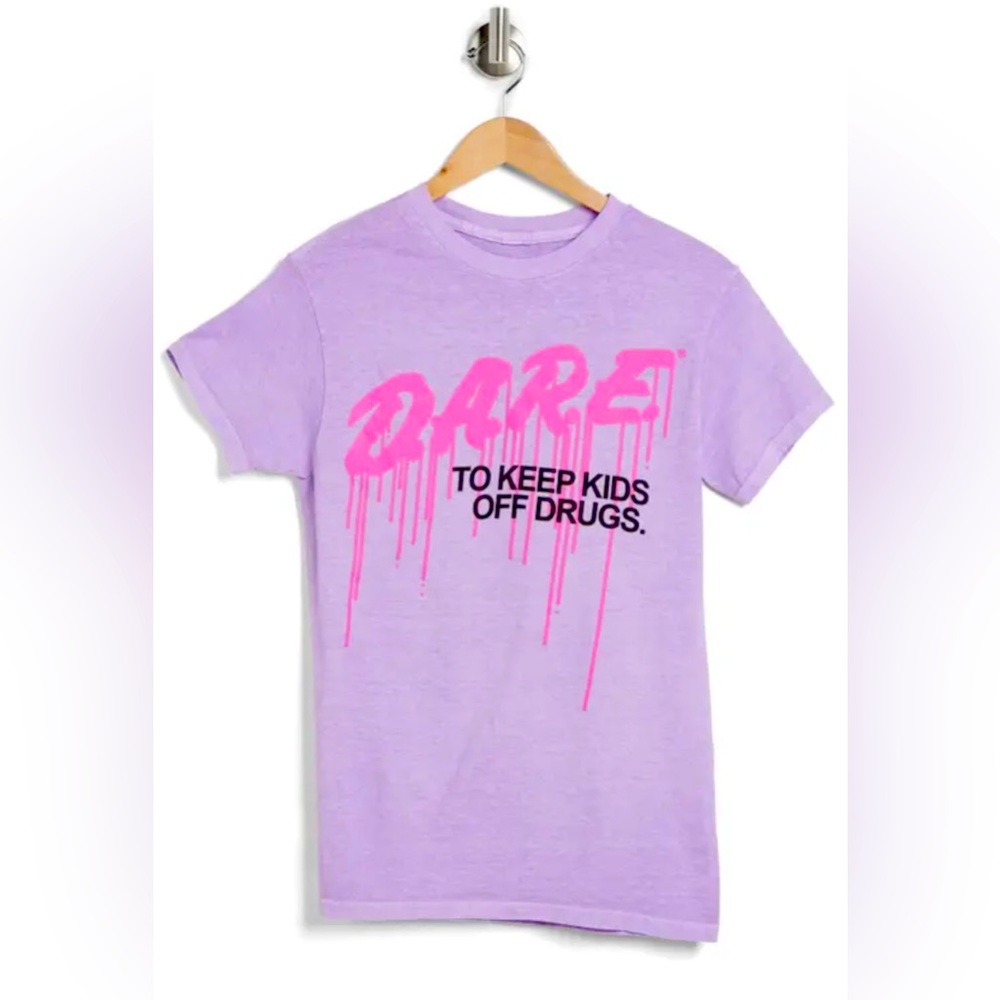 D.A.R.E. Drip Cotton Graphic T-Shirt, Lilac, Small